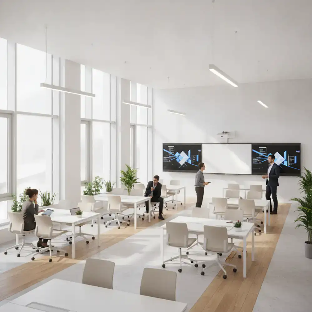 Salle de classe moderne à l'institut Exilfarn à Lyon