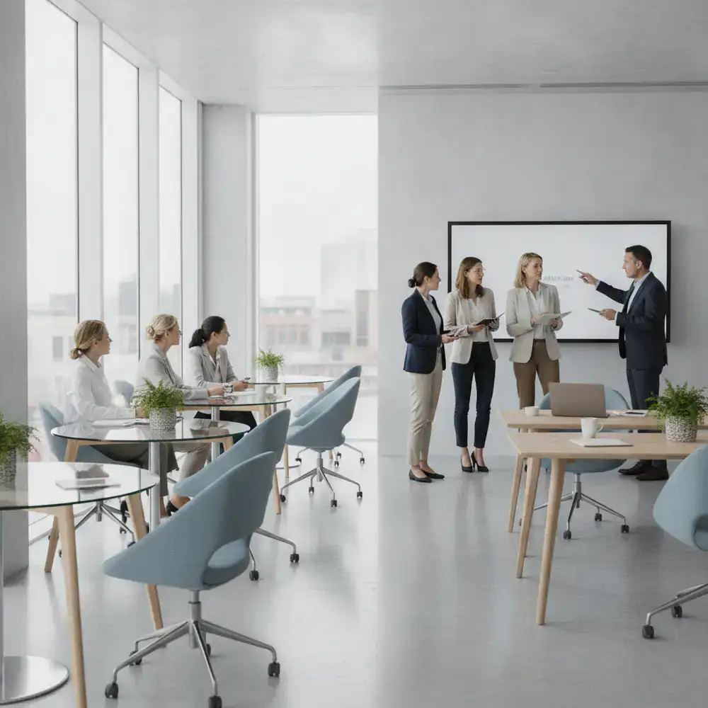 Les formateurs de l'institut Exilfarn réunis dans un espace de travail