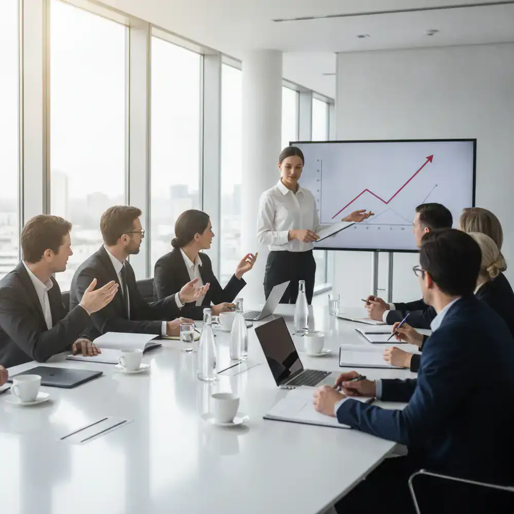 Réunion de professionnels en cours d'anglais des affaires